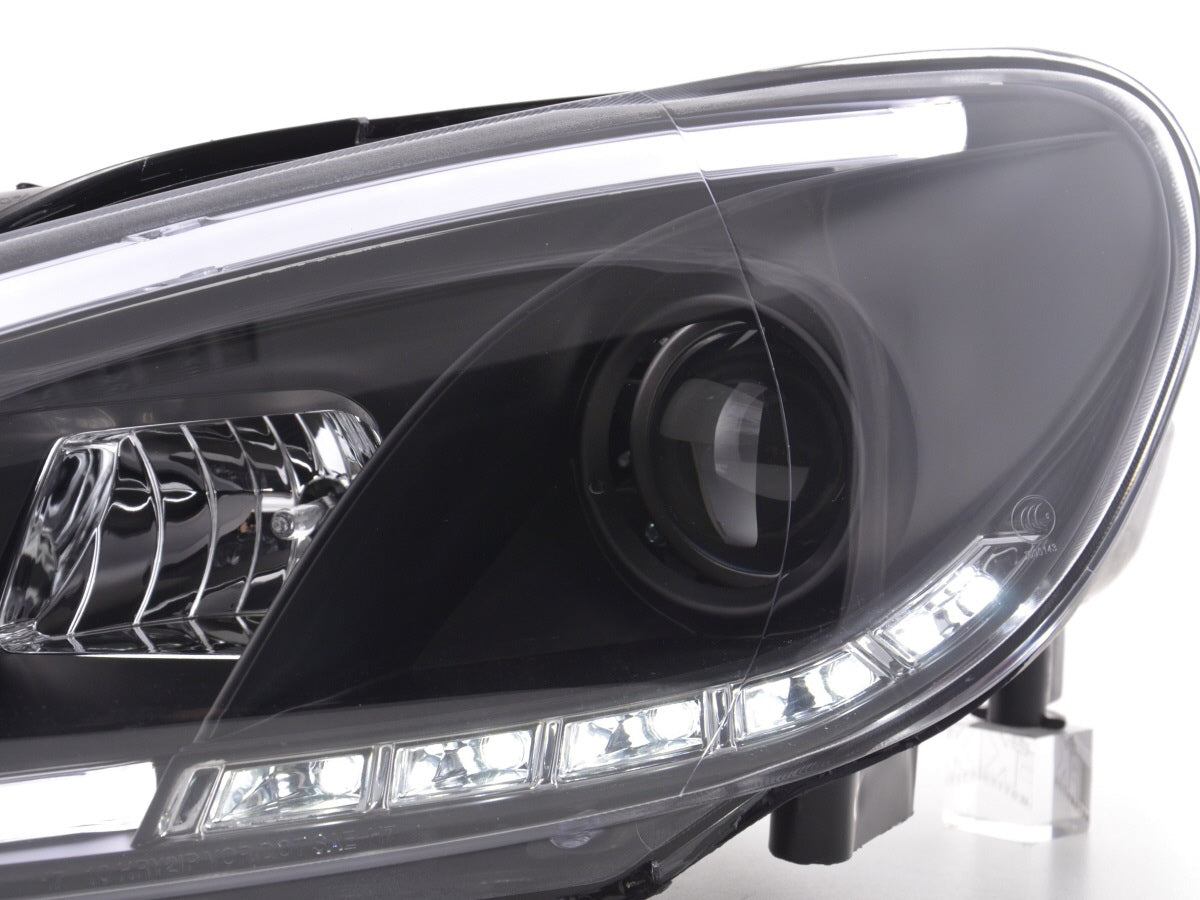 Scheinwerfer Set Daylight LED Tagfahrlicht VW Golf 6 08-12 schwarz Scheinwerfer Set Daylight LED Tagfahrlicht VW Golf 6 08-12 schwarz